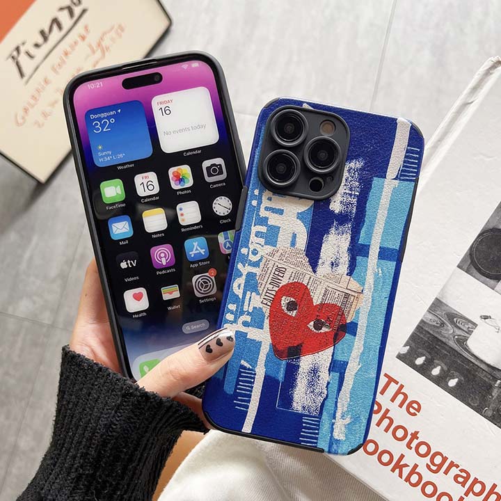 comme des garçons風 iphone14plus カバー 